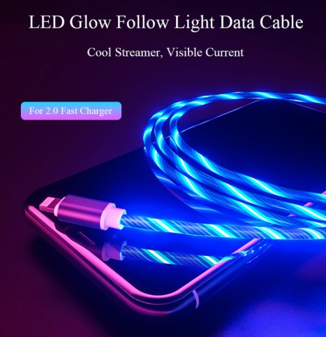 Plastic LED Light USB Charging Cable for iPhone