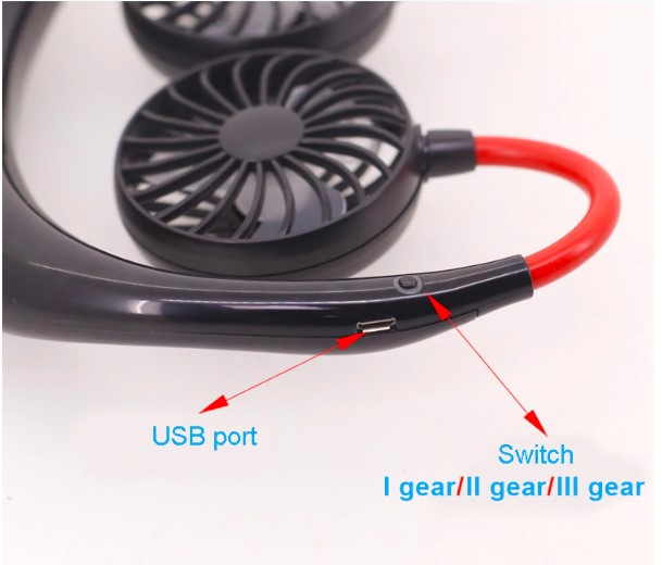 Portable USB Neck Strap Wearable Sports Fan
