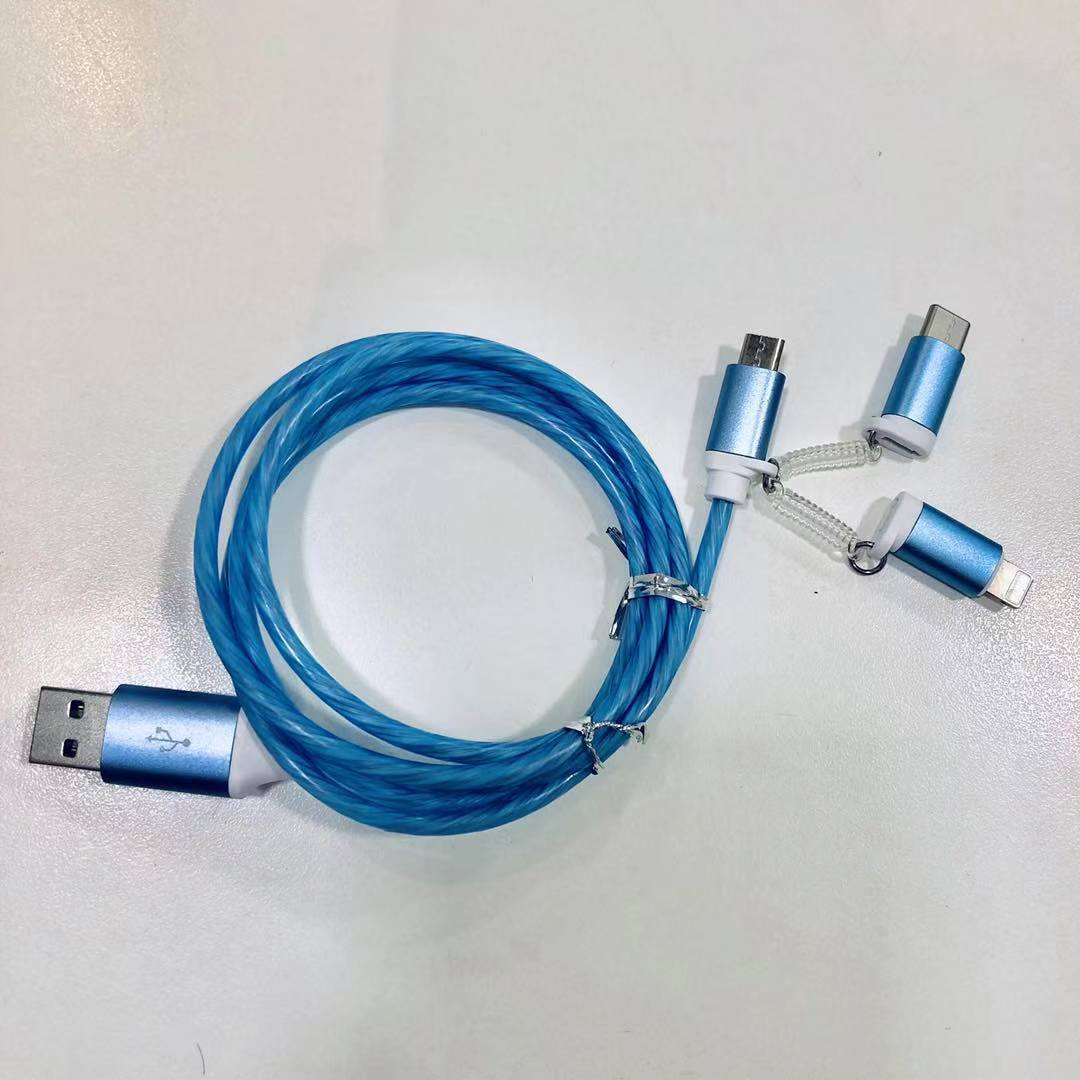 Plastic 3 in 1 LED Light USB Charging Cable