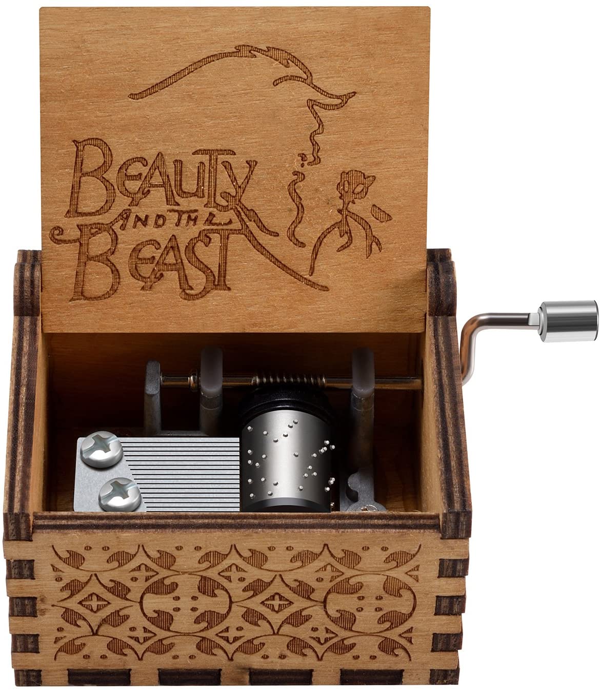 Wooden Beauty and The Beast Music Box