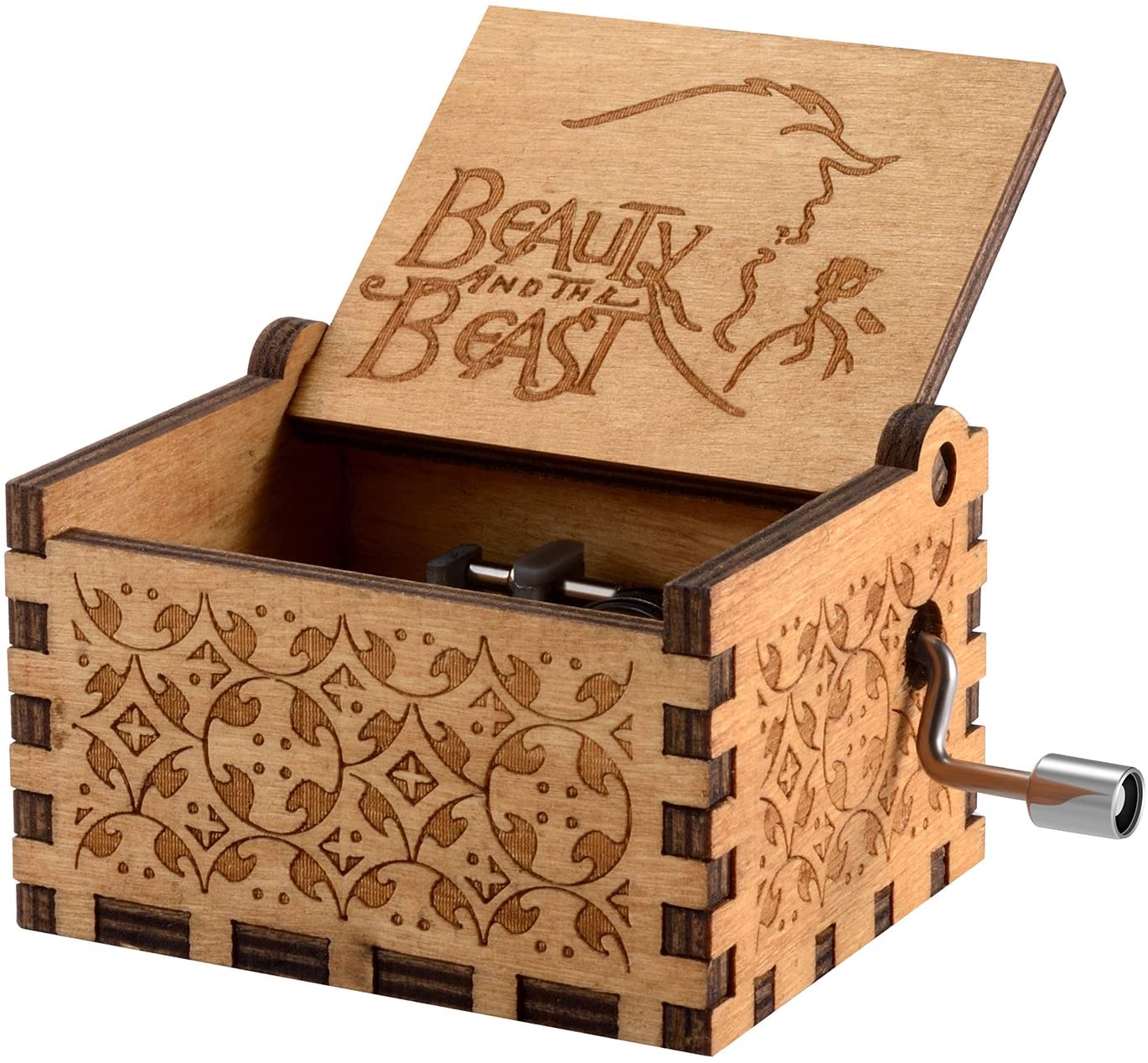 Wooden Beauty and The Beast Music Box
