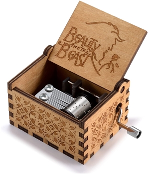Wooden Beauty and The Beast Music Box