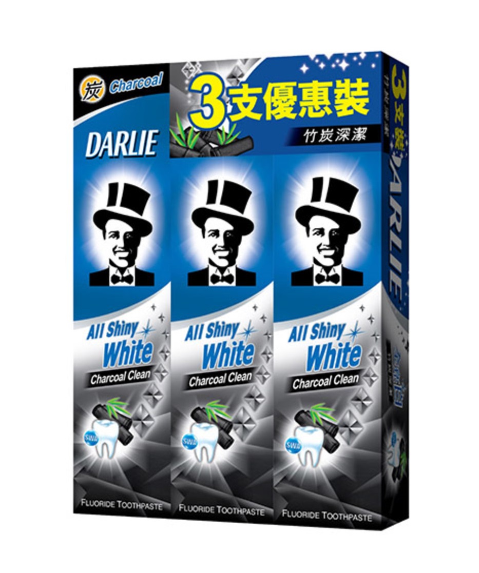 Darlie - Pro Lite All Shiny White Charcoal Clean Fluoride Toothpaste 3 x 140g