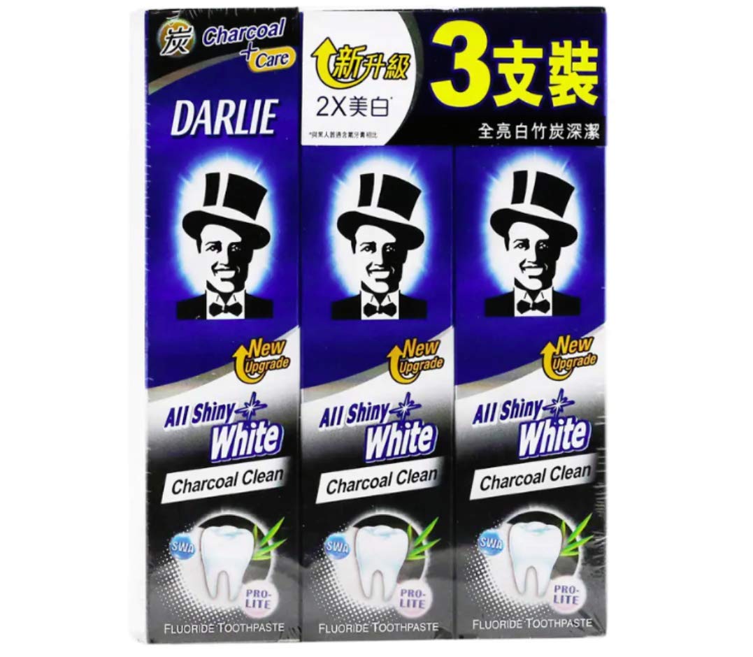 Darlie - Pro Lite All Shiny White Charcoal Clean Fluoride Toothpaste 3 x 140g