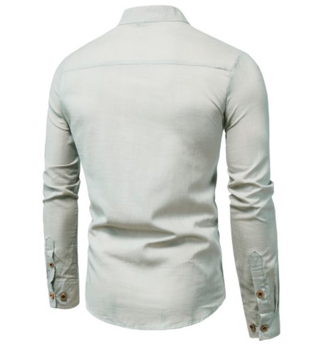 Cotton and Lined Long-Sleeved Mens Shirt