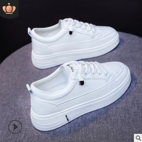 Leisure Thick-Soled White Sneakers