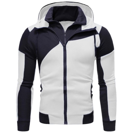 Cotton Double-Layer Zipper Cardigan for Mens