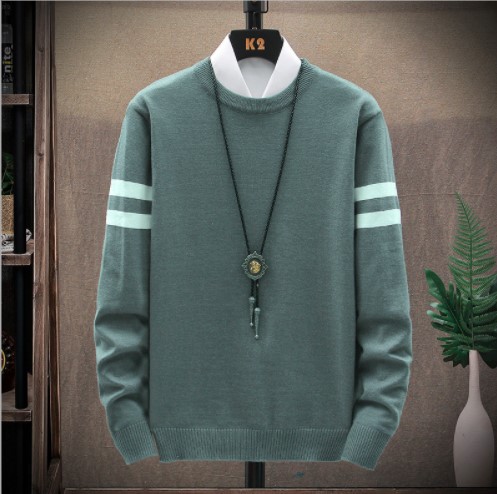New Striped Color Matching Long-Sleeved Round Neck Sweater