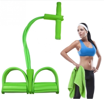 4 Tubes Latex Foot Elastic Pull Rope Expander Pedal