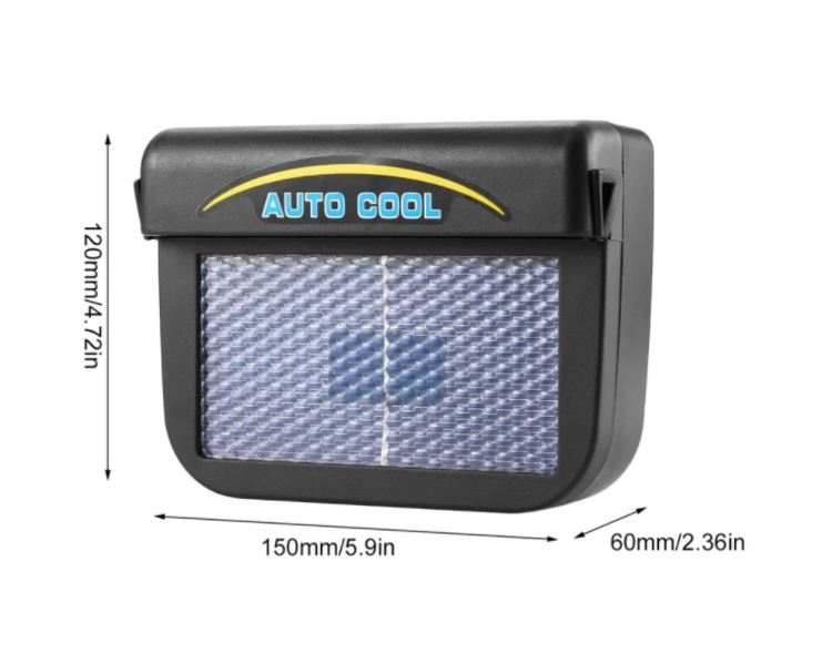Solar Power Car Auto Air Vent Cool Fan With Rubber