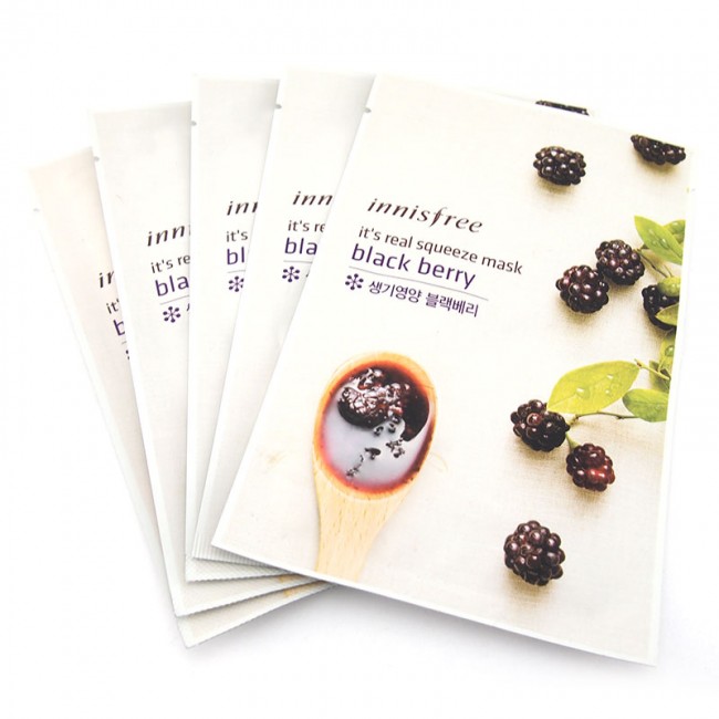 Innisfree Its Real Squeeze Black Berry Mask 5 Pcs
