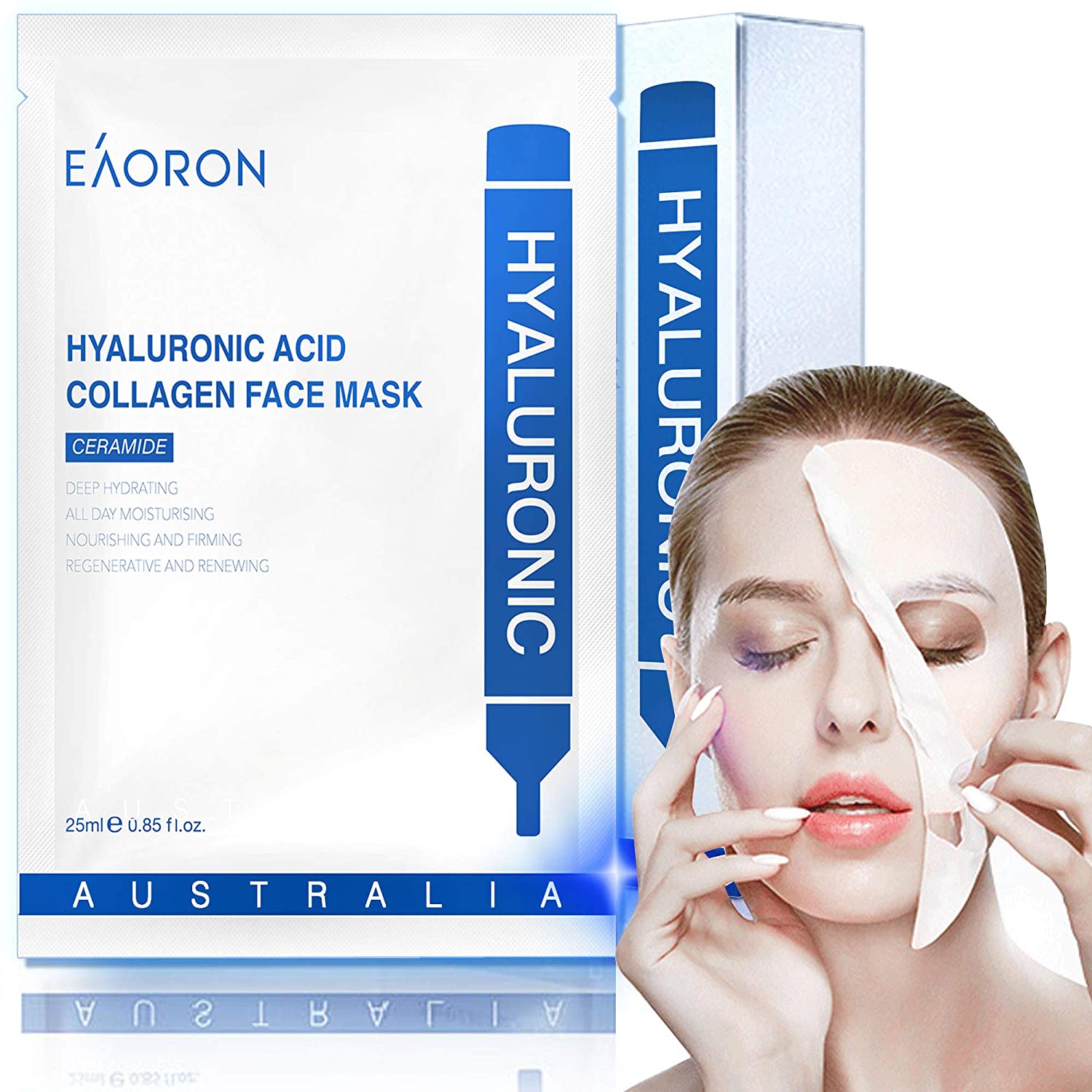 Eaoran - Hyaluronic Acid Collagen Face Mask 5pc