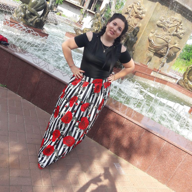 Multicolor Polyester Roses Print Long Women Dress