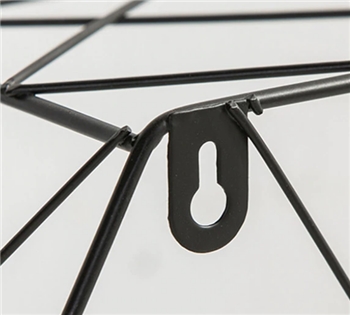 Vintage Large Net Iron and Wood Wall Decoration Storage Shelf