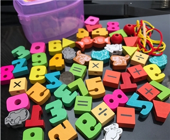 Pony Cartoon Design Wood Building Block Toy 