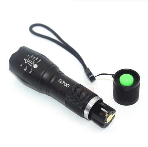Black Aluminium Strong Range Outdoor LED Flash Light