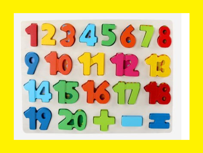 Wood Number Signs Learning Puzzle Game for Kids