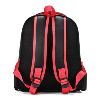 Black Canvas 3D Spider Man Logo Printed Stylish Backpack For Baby Boys