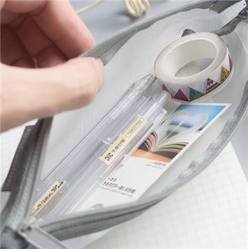 Simple Transparent Nylon Large Pencil Case