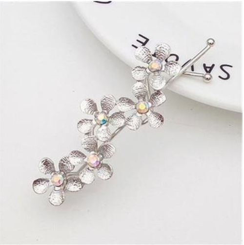 Multi-color Alloy Rhinestone 5 Flower Hair Clip for Women