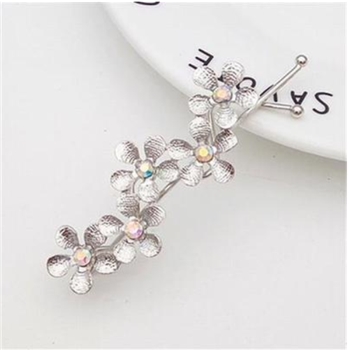 Multi-color Alloy Rhinestone 5 Flower Hair Clip for Women