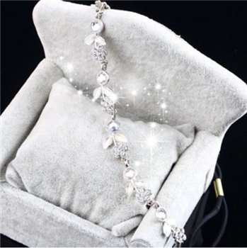 Silver Alloy Rhinestone Beautiful Floral Hair Band for Women