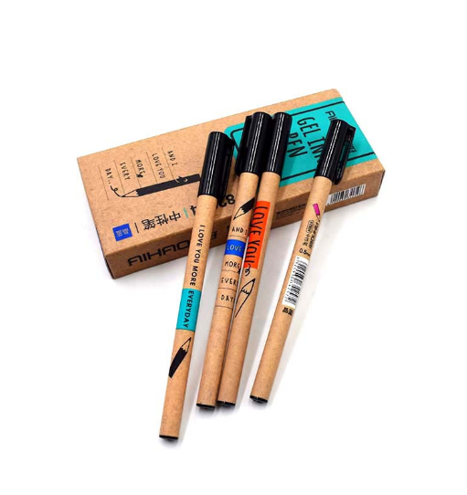 24 Pens per Box Plastic Black Ink Gel Pen