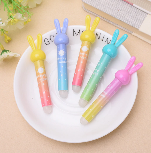 10 Piece per Box Rubber Bunny Style Pencil Eraser