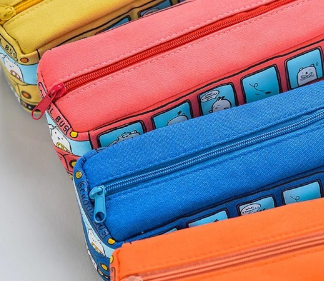 Creative Canvas School Bus Style Pencil Case