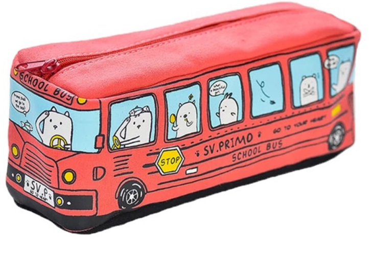 Creative Canvas School Bus Style Pencil Case