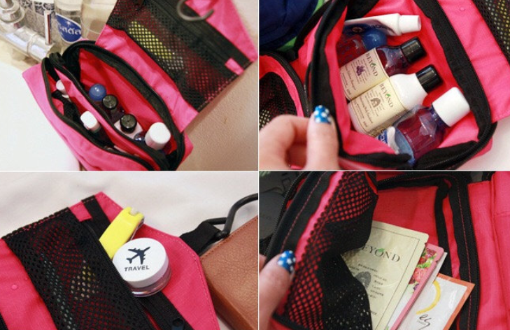 Multicolored Nylon Cosmetic Storage Bag