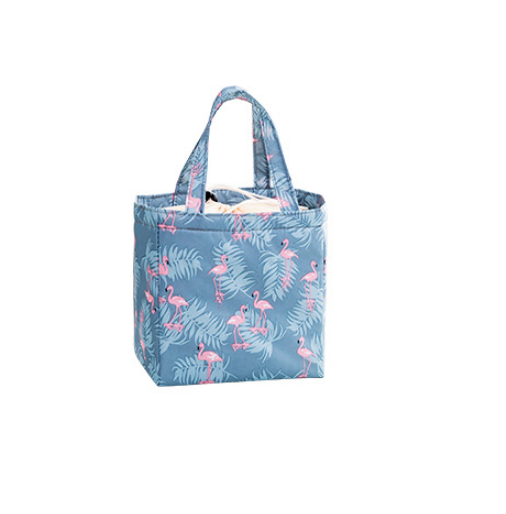 Fashionable Blue Oxford Free Flamingo Waterproof Lunch Bag