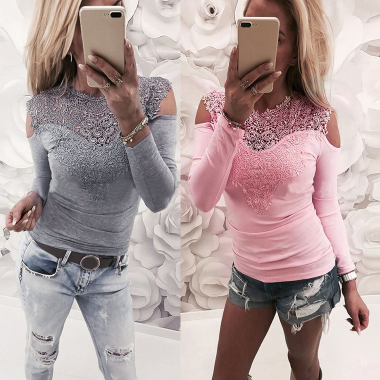 Polyester Thread Lace Work Neck Women Top
