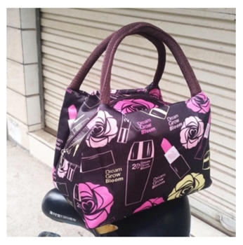 Small Black ABS Waterproof Lipstick Rose Lunch Box Bags for Women