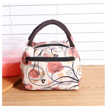 Small ABS Waterproof White Rose Lunch Box Bags for Women