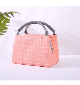 Small Pink ABS Waterproof Boxes Zipper Lunch Box Bags for Women