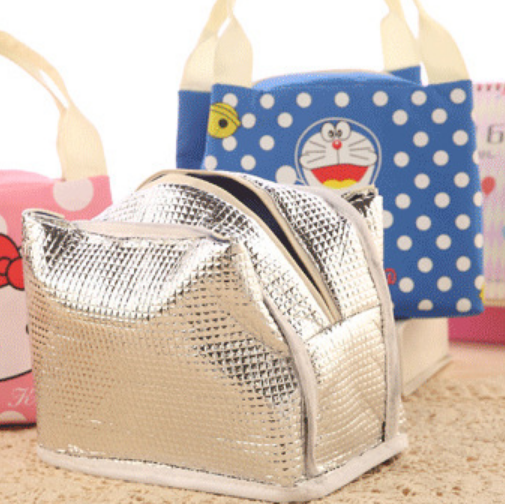 Cute and Stylish Blue Canvas Cartoon Lunch Box Bag