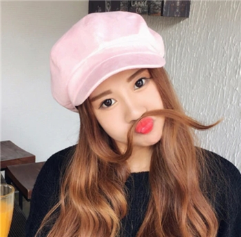 Cotton Solid Pattern Beret Hat for Women