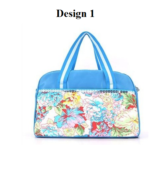Multi-Functional Nylon Flowers Printed Lunch Box Bag for Women