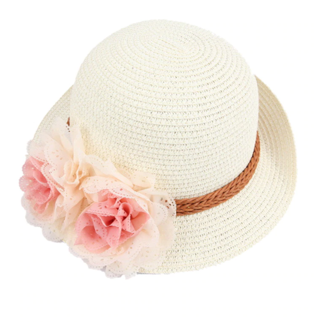 Polyester Floral Decoration Sun Hat for Women