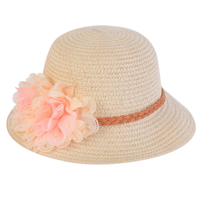 Polyester Floral Decoration Sun Hat for Women