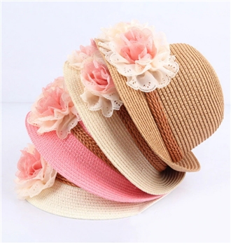 Polyester Floral Decoration Sun Hat for Women