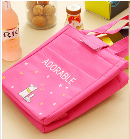 Pink Canvas Lunch Bag for Girls