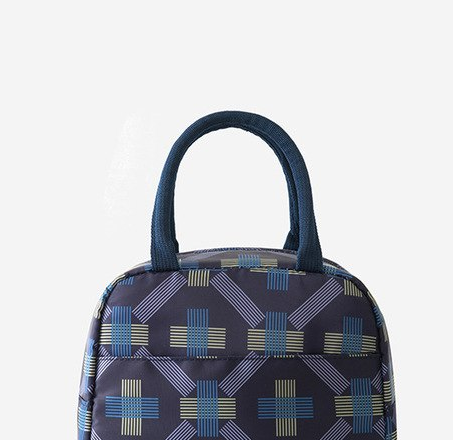 Fantastic Dark Blue Twill and Aluminium Film Waterproof Lunch Bag for Women