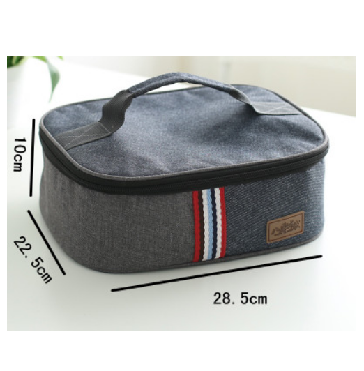 Unisex Stylish Dark Blue Oxford Narrow Waterproof Lunch Bag