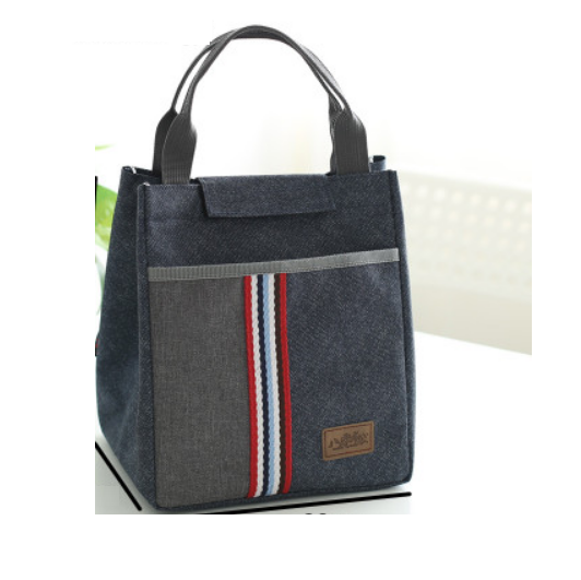 Unisex Stylish and Fashionable Dark Blue Oxford Hand Style Waterproof Lunch Bag