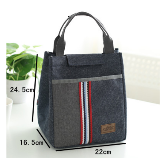 Unisex Stylish and Fashionable Dark Blue Oxford Hand Style Waterproof Lunch Bag
