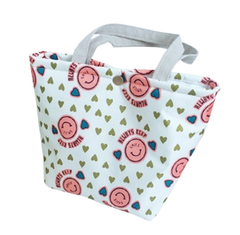 Fashionable and Stylish Polyester Smiley Picnic Waterproof Lunch Bag for Women