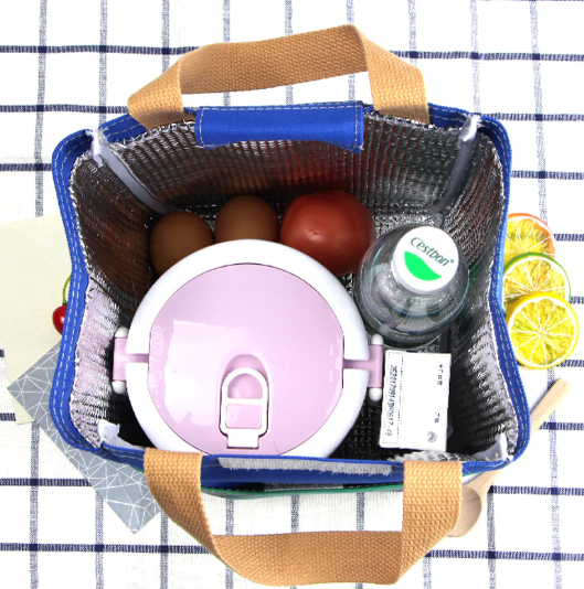 Unisex New Design Blue Canvas Baby Giraffe Waterproof Travel Lunch Bag