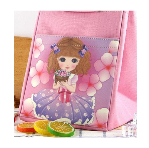 Unisex New Design Pink Canvas Doll Waterproof Travel Lunch Bag